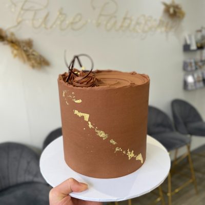 Chocolate gold leaf cake