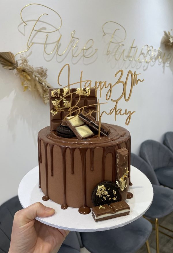 Chocolate and salted caramel loaded drip cake